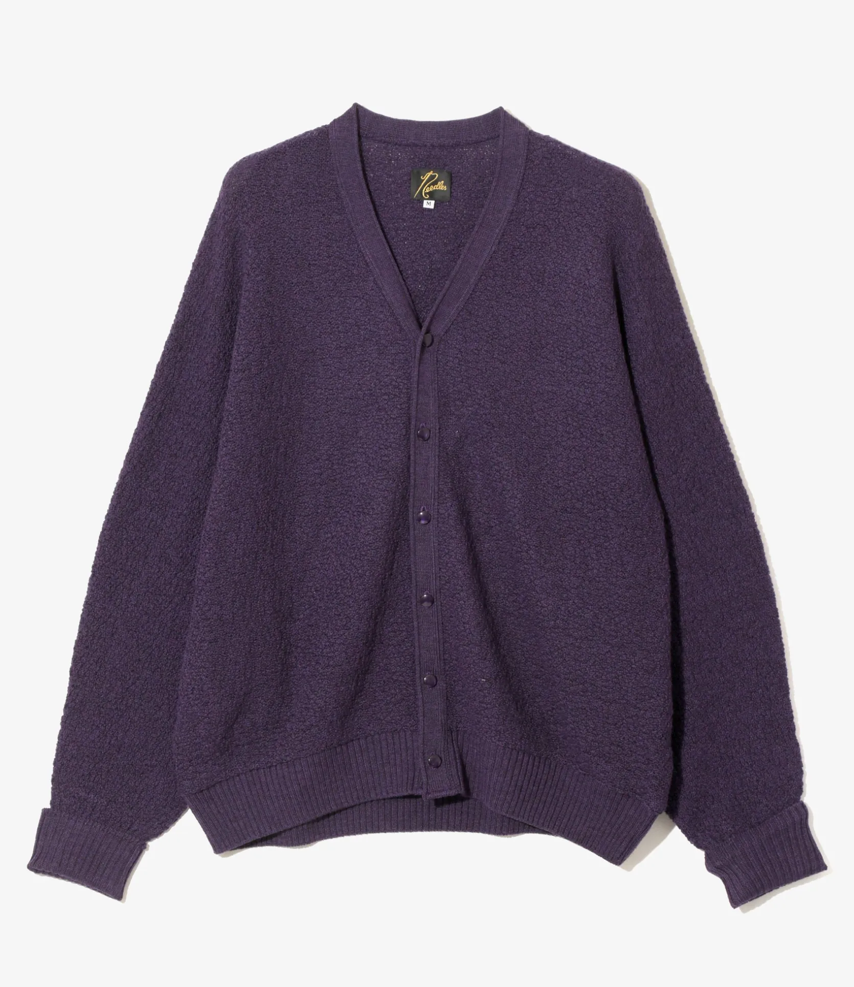 V Neck Cardigan - Purple - Merino Wool Knit