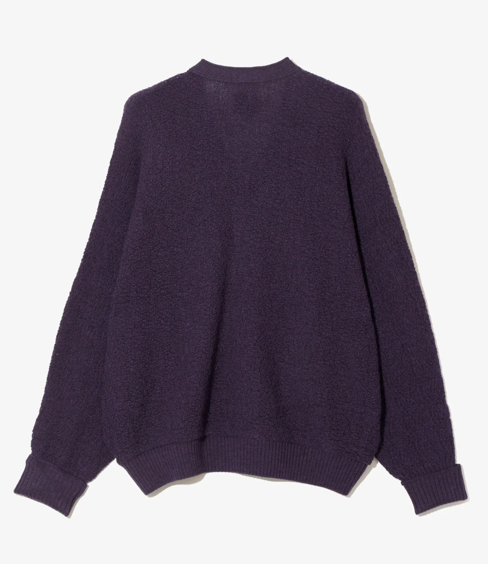 V Neck Cardigan - Purple - Merino Wool Knit