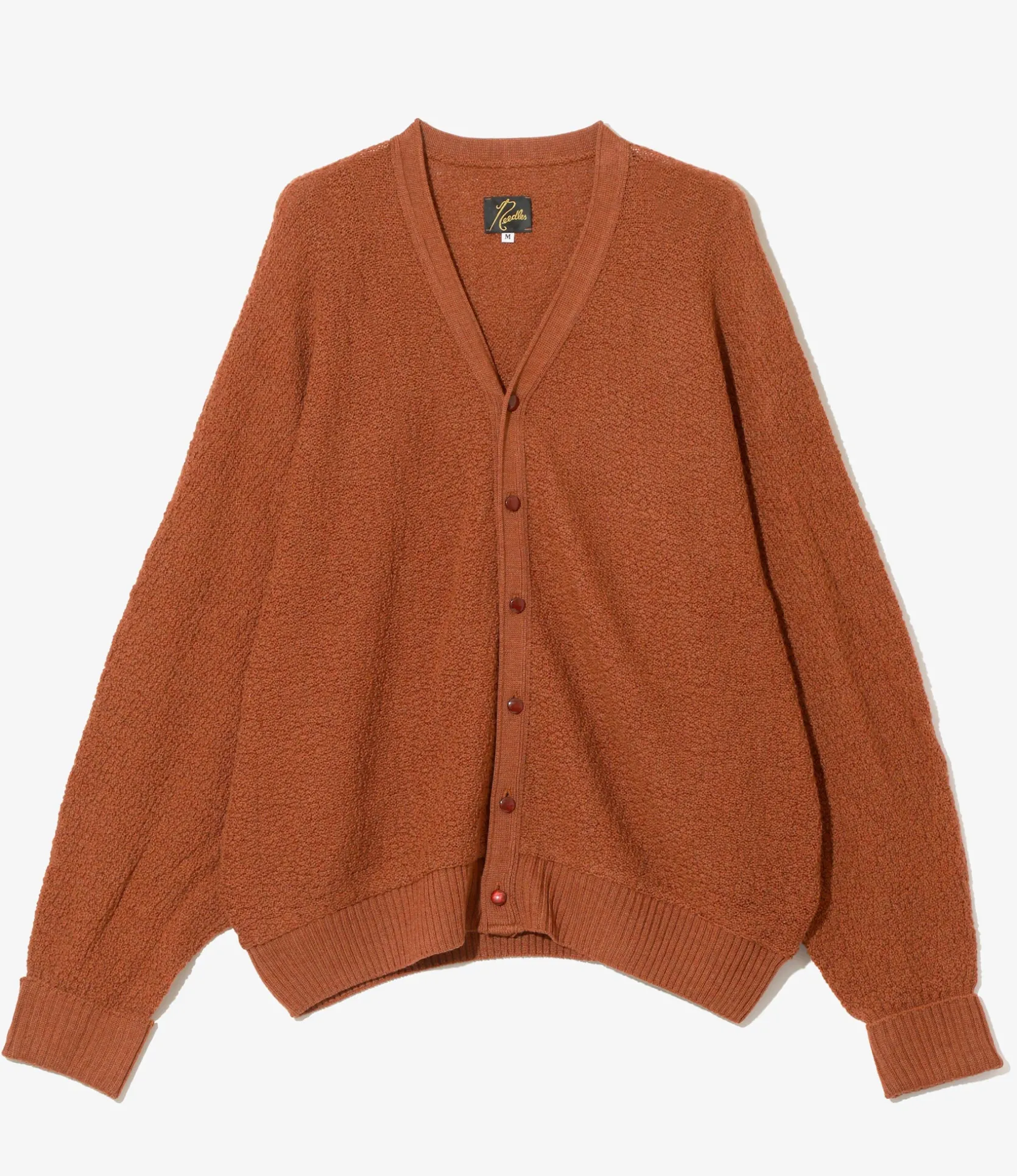 V Neck Cardigan - Rust - Merino Wool Knit