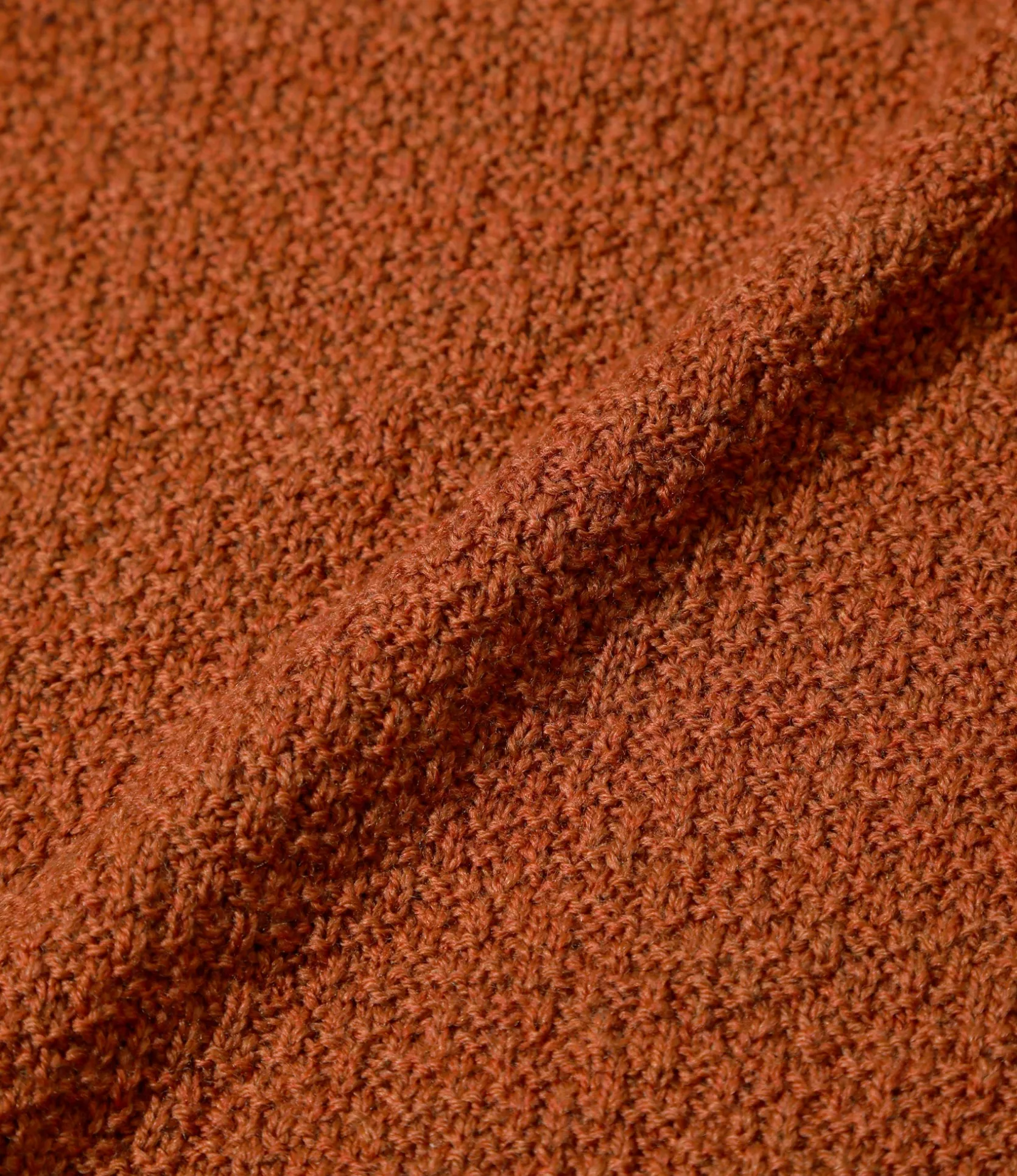 V Neck Cardigan - Rust - Merino Wool Knit