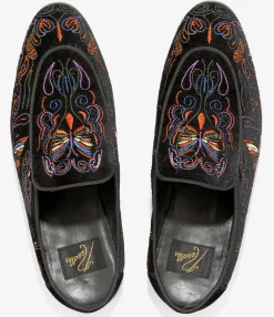 Velvet Mule - Papillon Embroidery