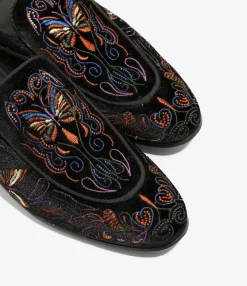 Velvet Mule - Papillon Embroidery