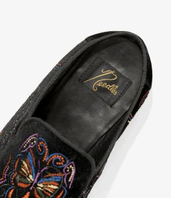 Velvet Mule - Papillon Embroidery