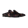 Velvet Mule Papillon Embroidery - Black