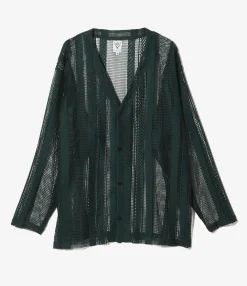 V-Neck Cardigan - Black - Poly Lace