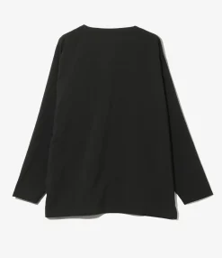V-Neck Cardigan - Black - Poly Oxford