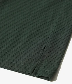 V-Neck Cardigan - Dk. Green - Knit Mesh