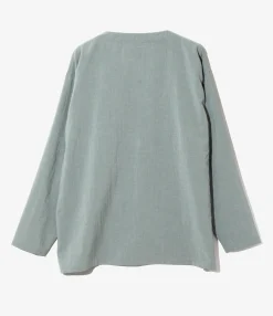 V-Neck Cardigan - Lt.Blue - Poly Oxford