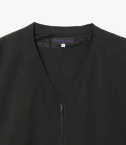 Warm Up V-Neck Jacket - Black - Poly Ripstop