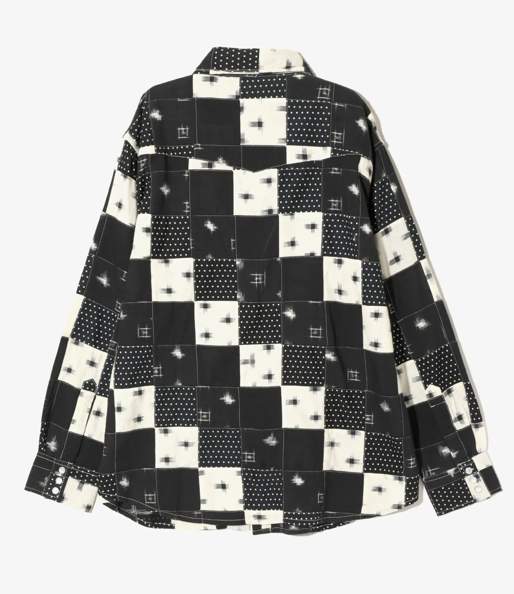 Western Shirt - Black - Multi Dot Patchwork