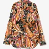 Western Shirt - Black - Printed Cotton Lawn / Floral