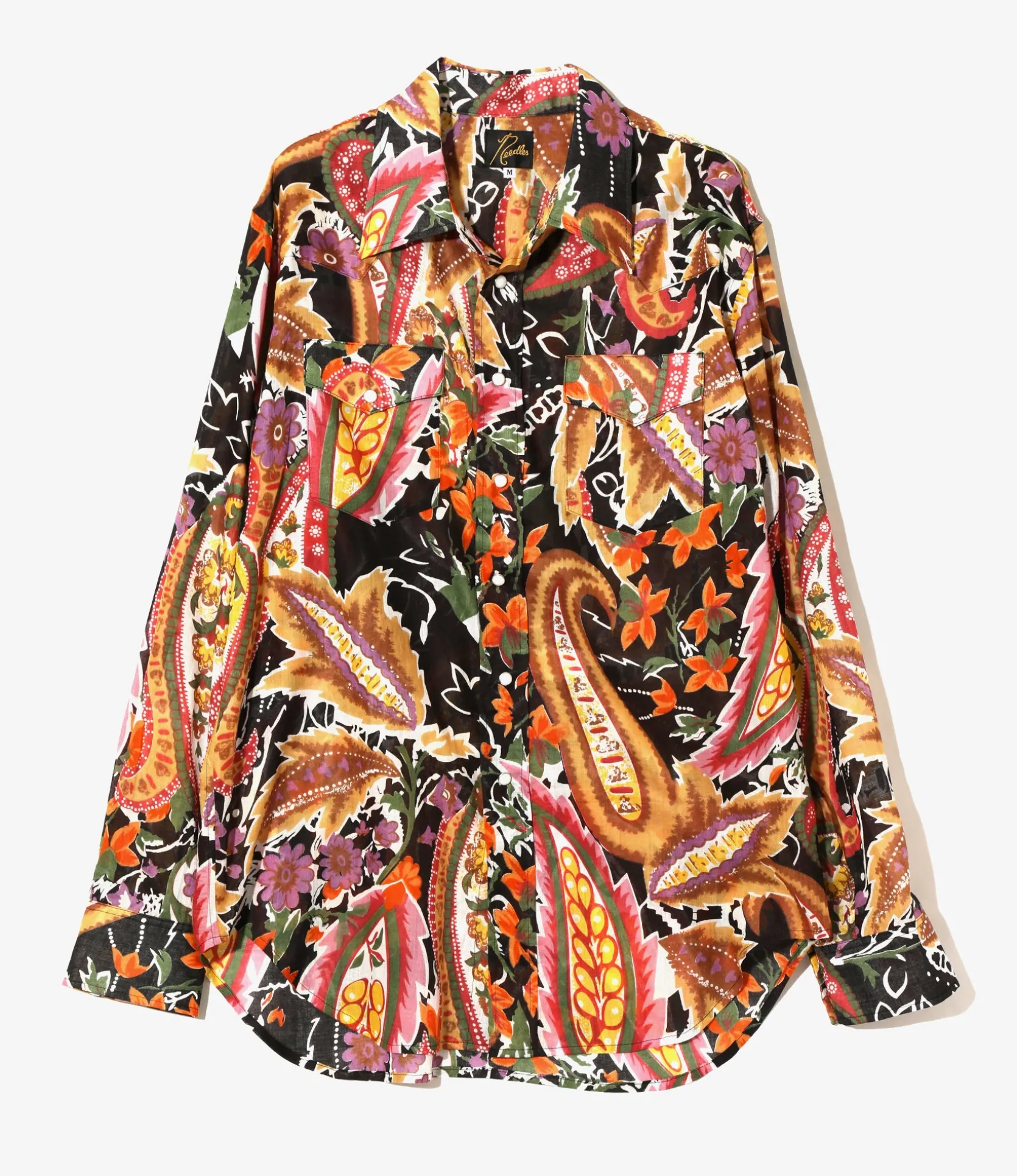 Western Shirt - Black - Printed Cotton Lawn / Floral