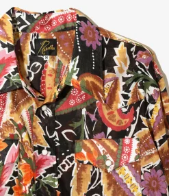 Western Shirt - Black - Printed Cotton Lawn / Floral