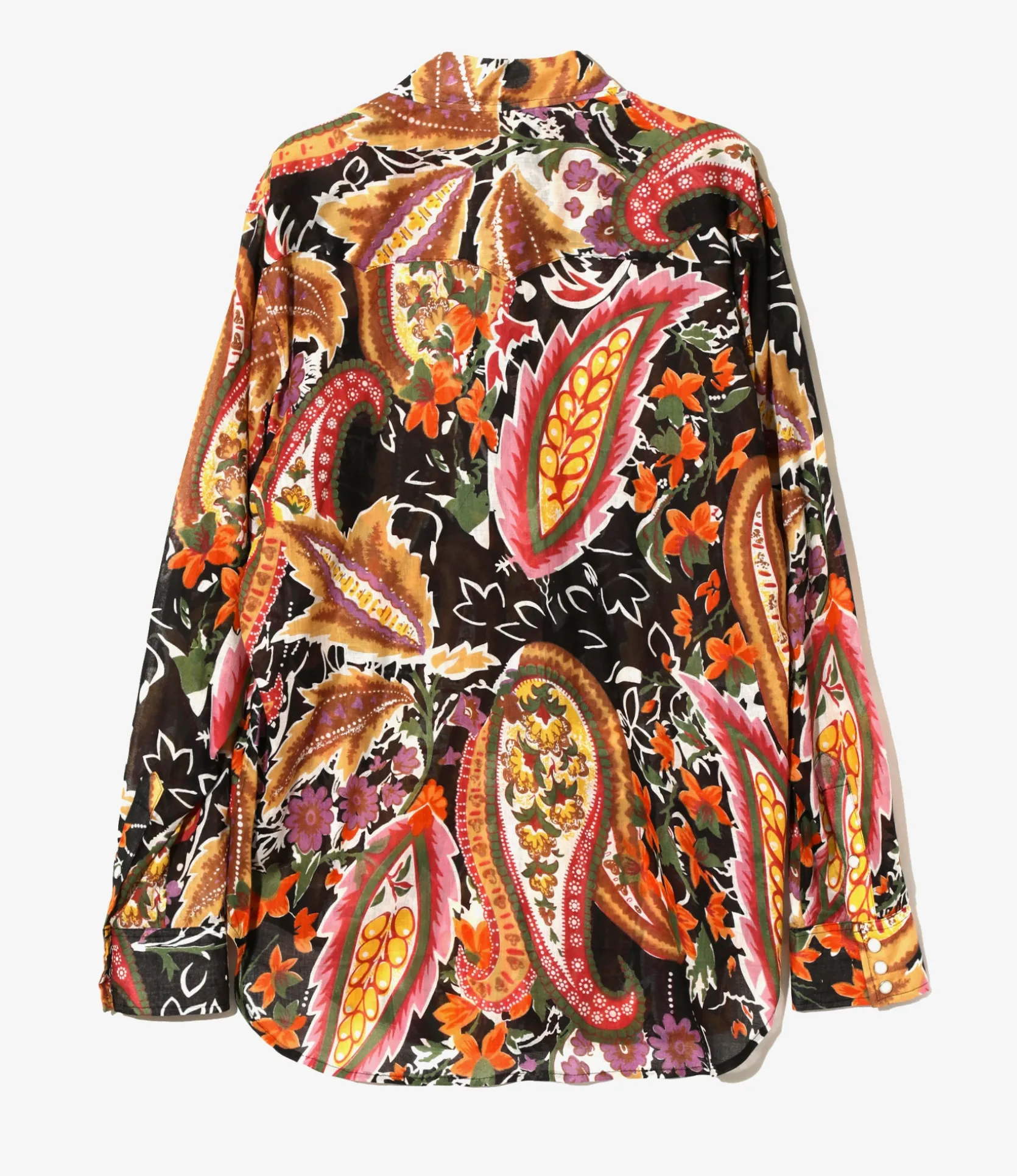 Western Shirt - Black - Printed Cotton Lawn / Floral