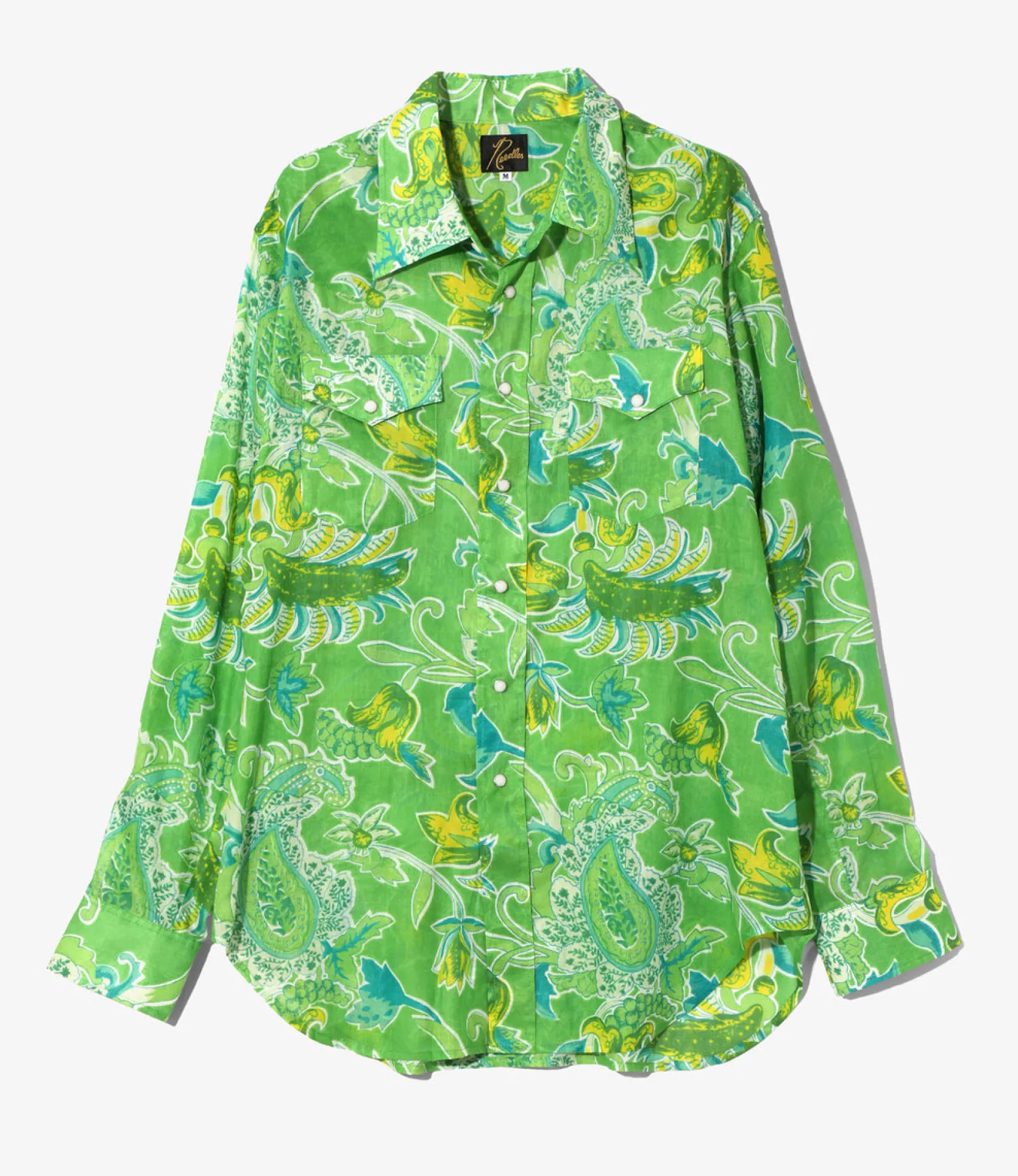 Western Shirt - Green - Printed Cotton Lawn / Floral
