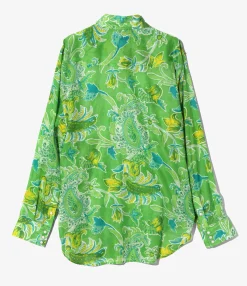 Western Shirt - Green - Printed Cotton Lawn / Floral