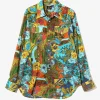 Western Shirt - Lt. Blue - Printed Cotton Lawn / Floral