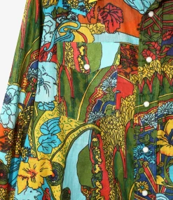 Western Shirt - Lt. Blue - Printed Cotton Lawn / Floral