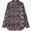 Western Shirt - Navy - Printed Cotton Lawn / Batik