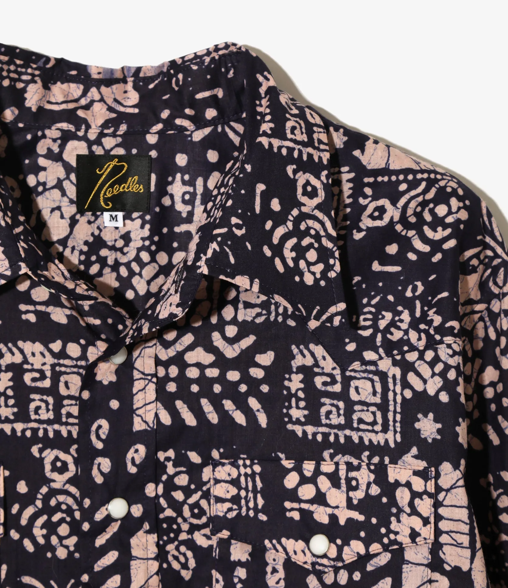 Western Shirt - Navy - Printed Cotton Lawn / Batik