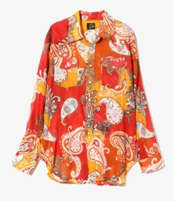 Western Shirt - Red - Printed Cotton Lawn / Floral