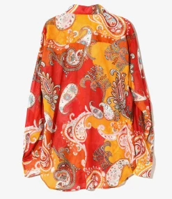Western Shirt - Red - Printed Cotton Lawn / Floral