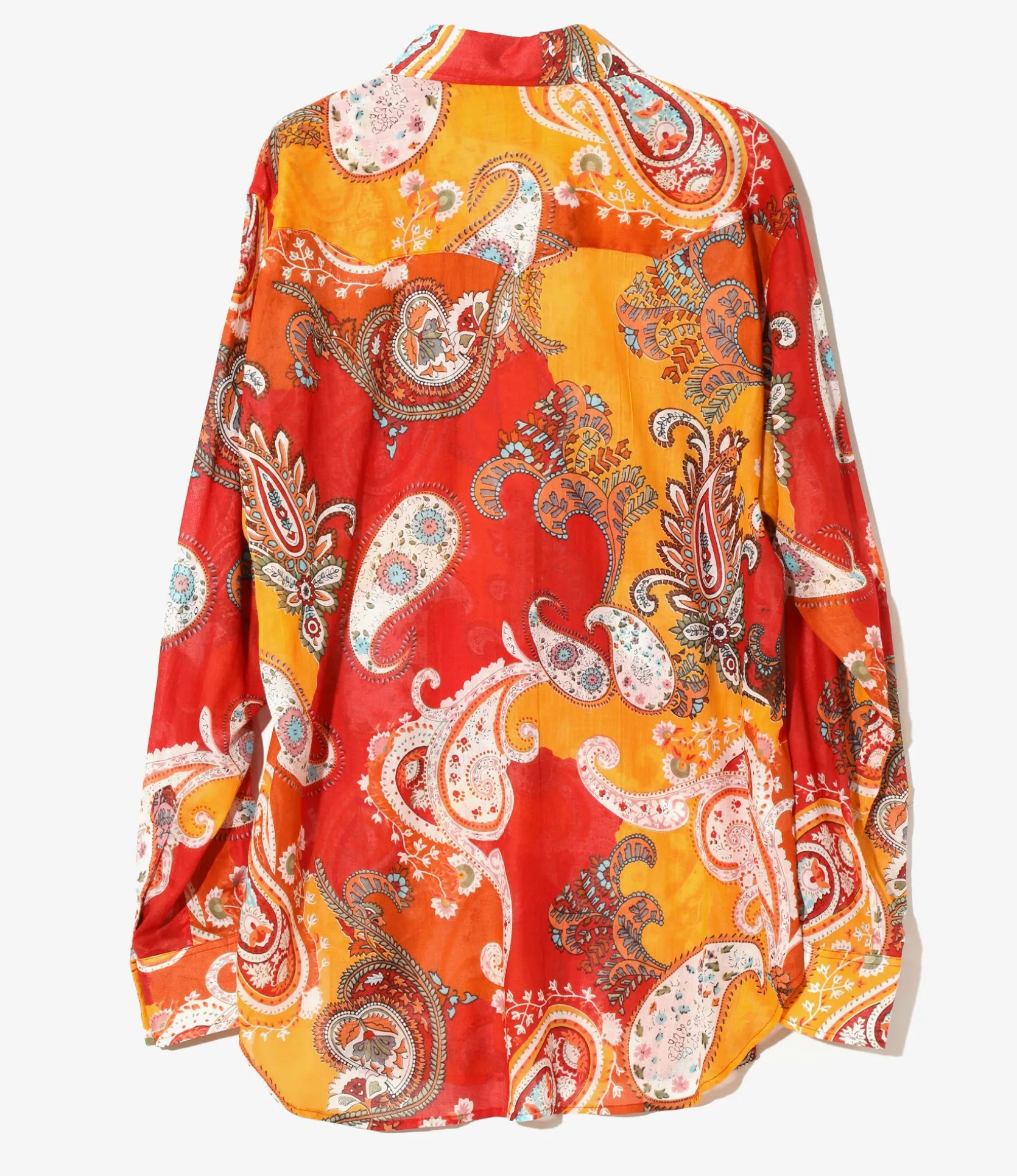 Western Shirt - Red - Printed Cotton Lawn / Floral