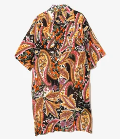 Western Shirt Dress - Black - Printed Cotton Lawn / Floral
