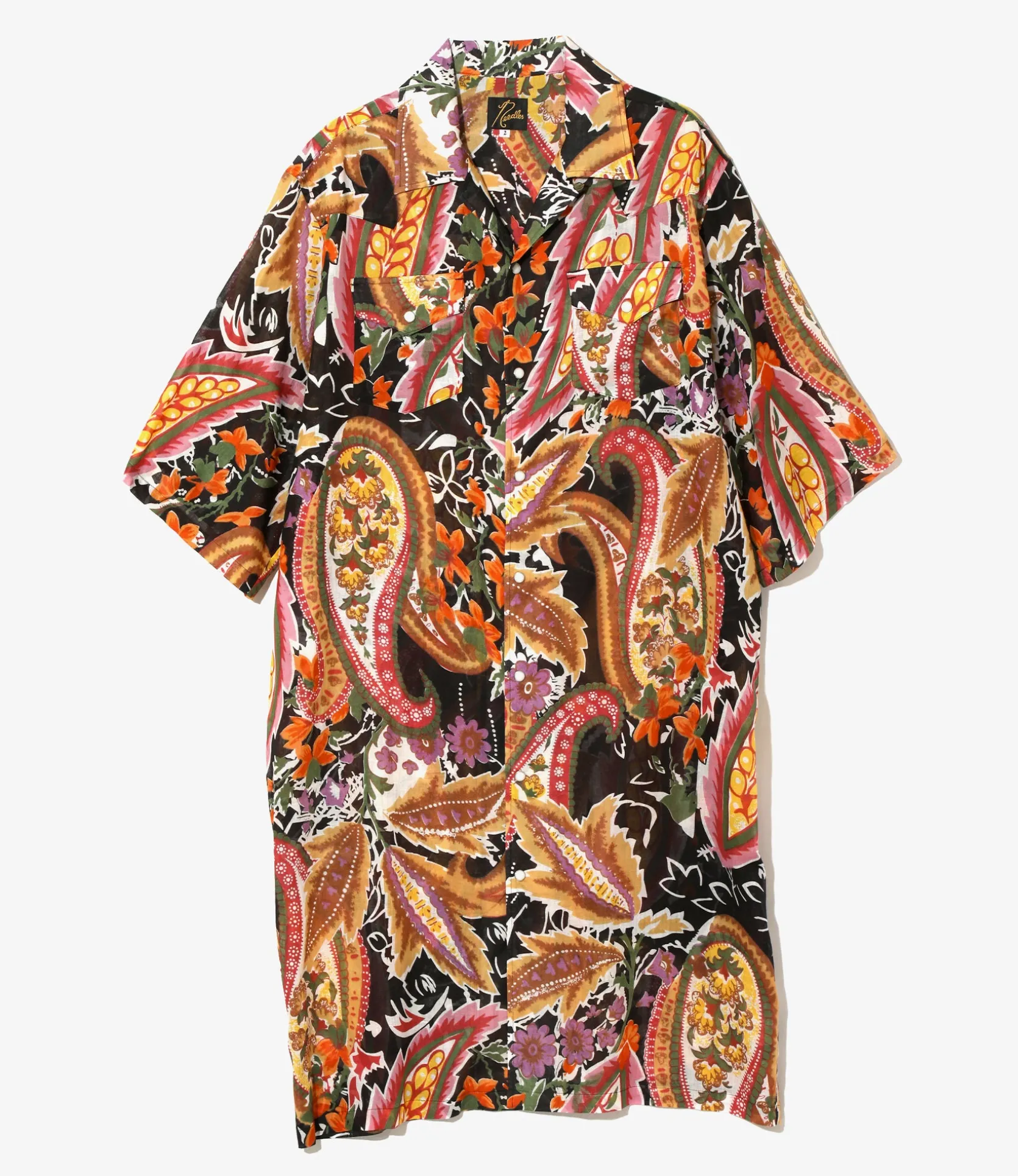 Western Shirt Dress - Black - Printed Cotton Lawn / Floral