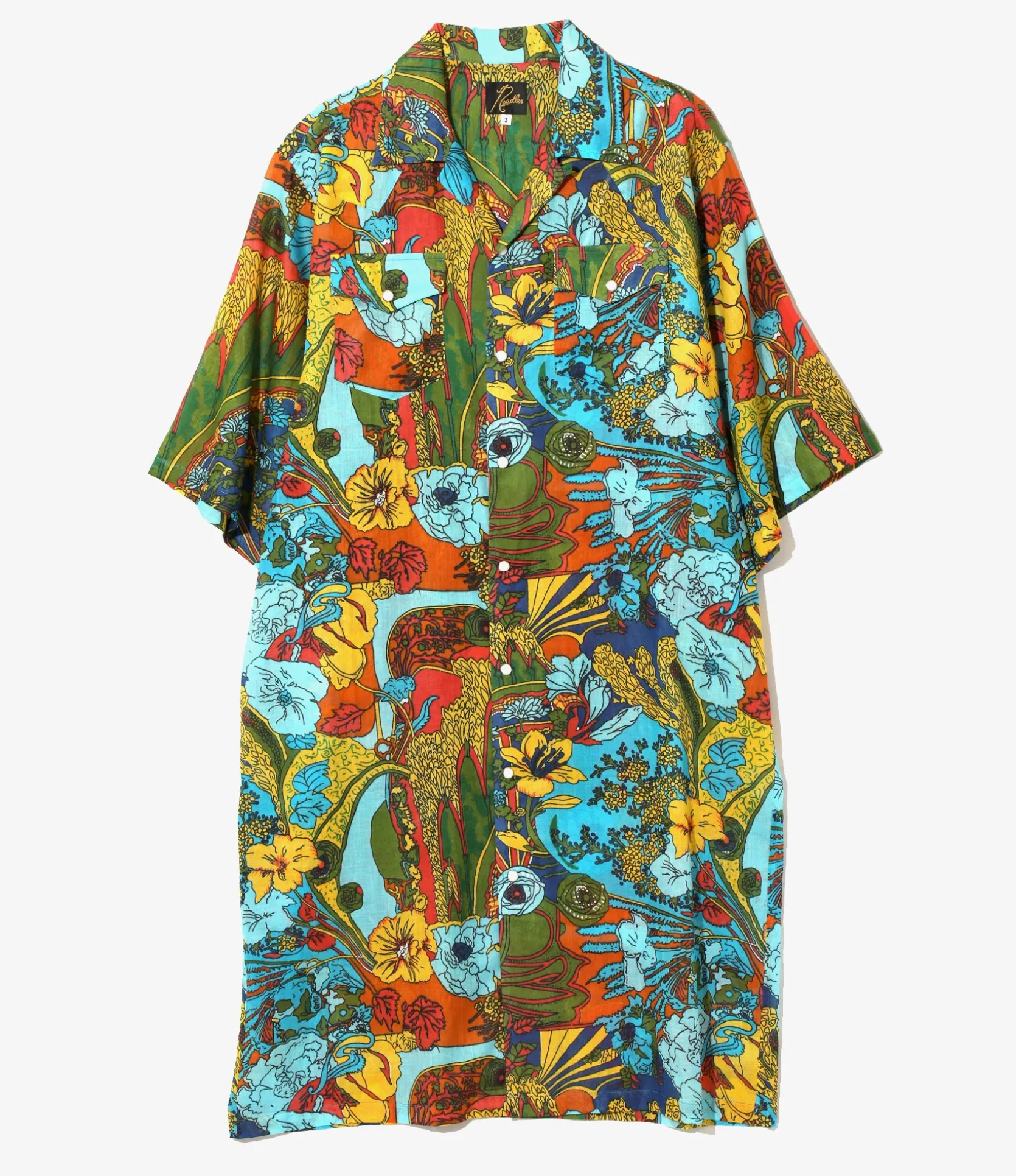 Western Shirt Dress - Lt. Blue - Printed Cotton Lawn / Floral