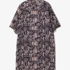 Western Shirt Dress - Navy - Printed Cotton Lawn / Batik