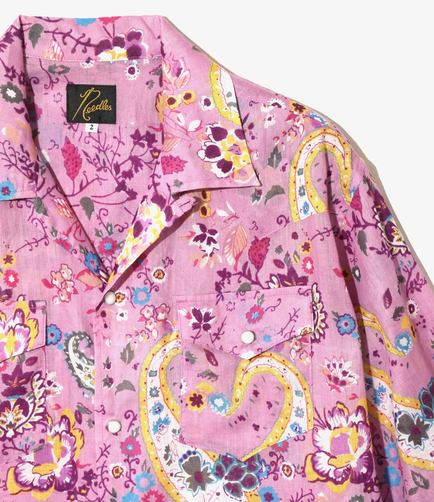Western Shirt Dress - Pink - Printed Cotton Lawn / Floral