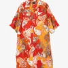 Western Shirt Dress - Red - Printed Cotton Lawn / Floral