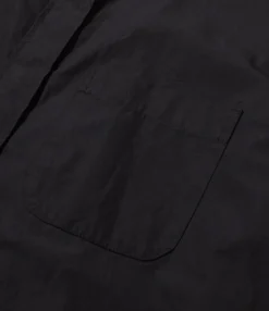 Wing Collar Shirt - Black 100's 2Ply Cotton Broadcloth