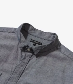 Wing Collar Shirt - Indigo Cotton Chambray