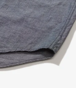 Wing Collar Shirt - Indigo Cotton Chambray