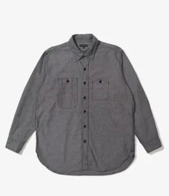 Work Shirt - Grey Cotton Chambray