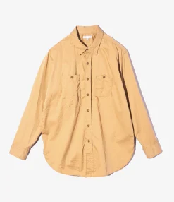 Work Shirt - Khaki Cotton Superfine Twill