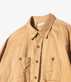 Work Shirt - Khaki Cotton Superfine Twill