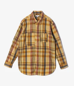 Work Shirt - Olive Cotton Madras Plaid