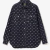 Work Shirt - Papillon - 6oz Printed Indigo Kasuri