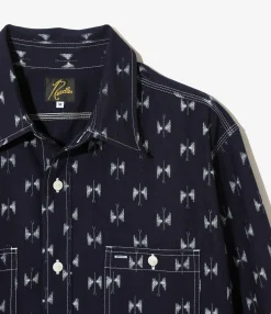 Work Shirt - Papillon - 6oz Printed Indigo Kasuri