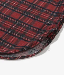 Work Shirt - Red Tartan Check Print Corduroy