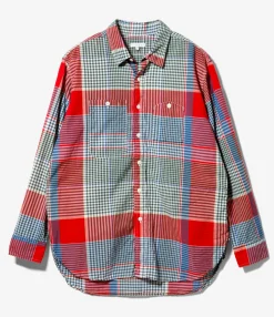 Work Shirt - Red/Green Big Madras Plaid