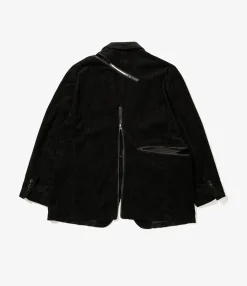 Zip Jacket - Black Cotton 8W Corduroy