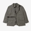 Zip Jacket - Grey Poly Wool Herringbone