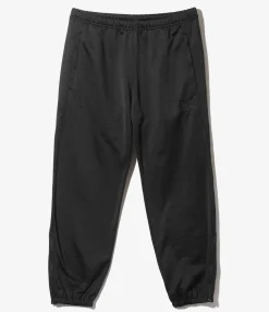 Zipped Sweat Pant - Black -C/PE Bright Jersey