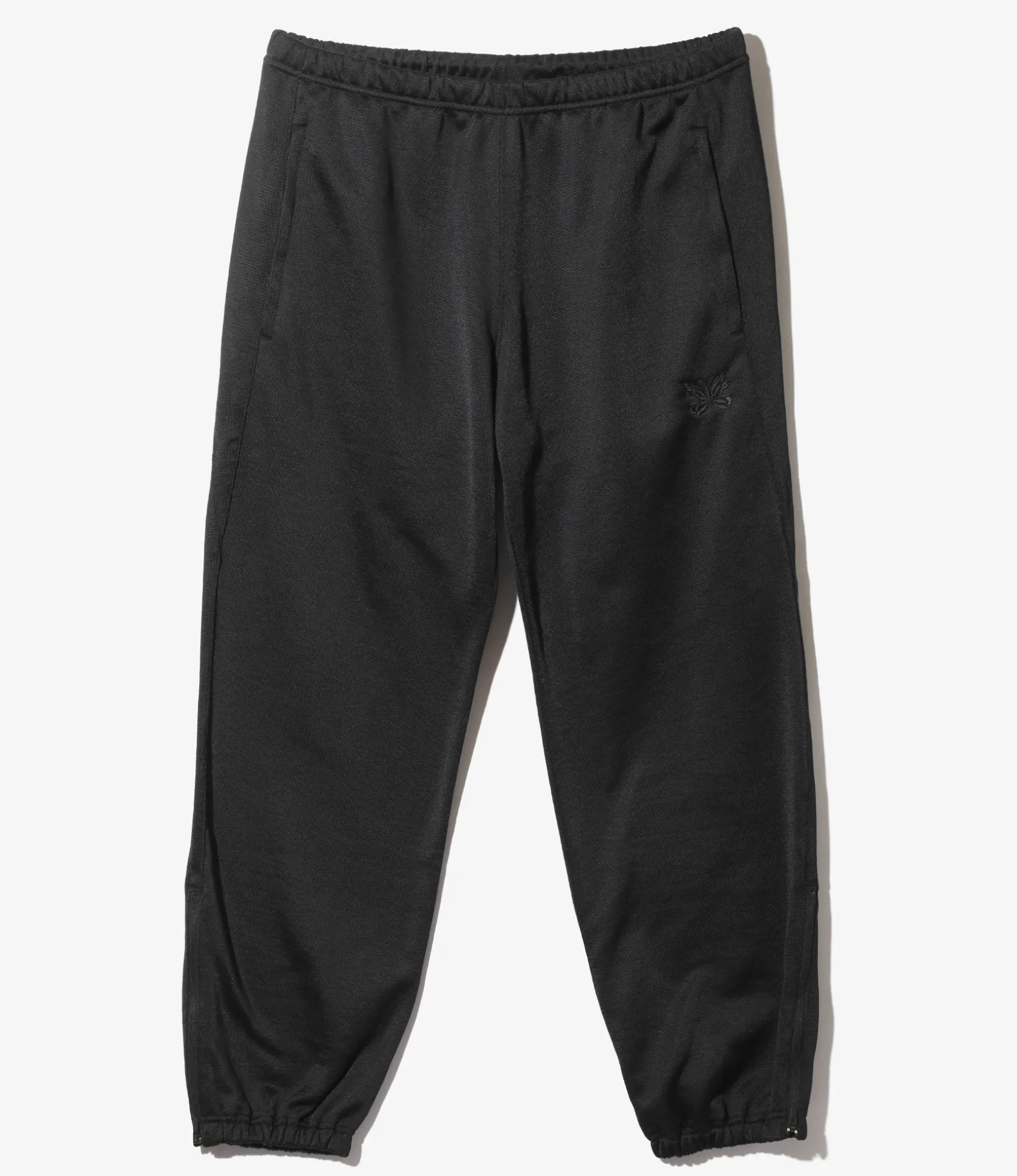 Zipped Sweat Pant - Black -C/PE Bright Jersey