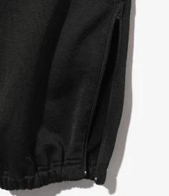 Zipped Sweat Pant - Black -C/PE Bright Jersey