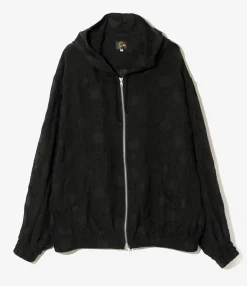 Zipped Work Hoody - Black - Shrunken Jacquard / Polka Dots